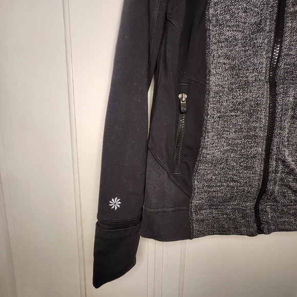 ATHLETA GIRL DREAM TEAM WARM UP ACTIVEWEAR JACKET FULL ZIP sz 12 Black grey EUC - Picture 2 of 11